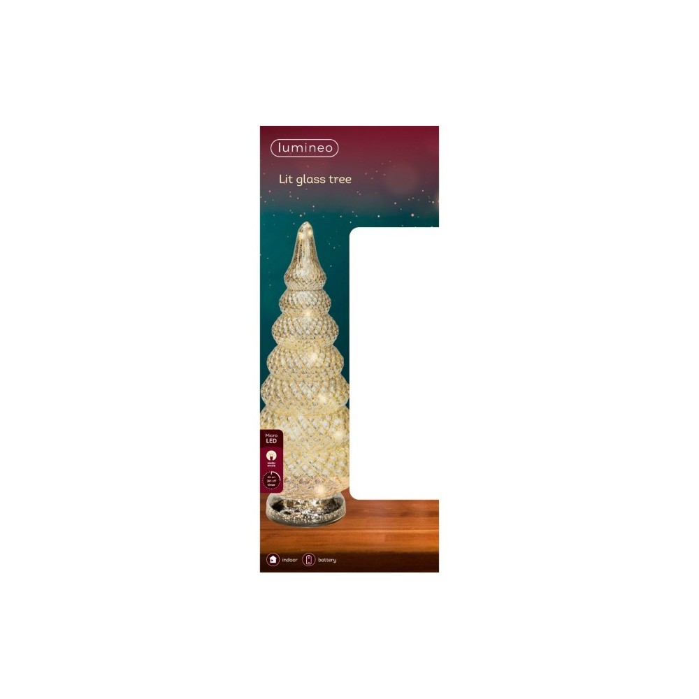 ALBERO VETRO MICROLED LUCE CALDA D.15 H.36.5